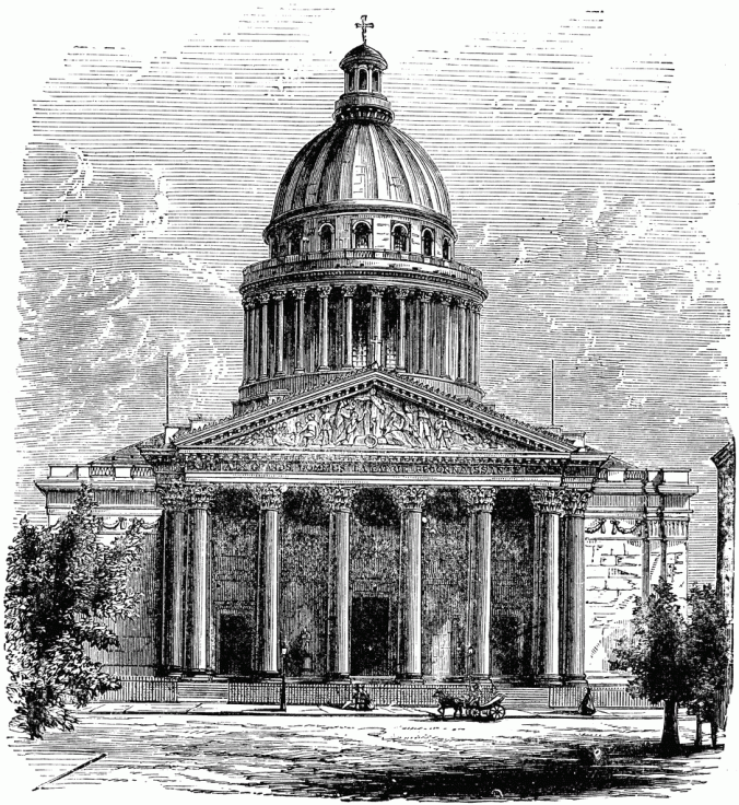 Drawing of the Pantheon in Paris 
